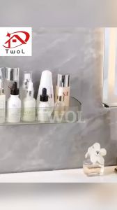 TWOL SHOP 1pcs Transparent Bathroom Stick Rack | Large Capacity Multifunctional Wall Storage Rack | Era-store