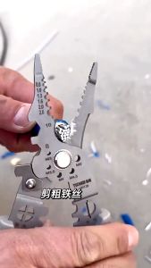 Kìm tuốt dây đa năng kềm cắt kèm bấm cos dây tách vỏ xoắn dây bằng thép không gỉ-HAUSE