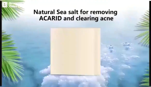100g sea salt soap shrinks pores whitens and removes blackheads Addition to Mites 100% authentic mite removal soap Acne & Oil Control Soap for Face & Body 除螨控油皂洗臉手工皂