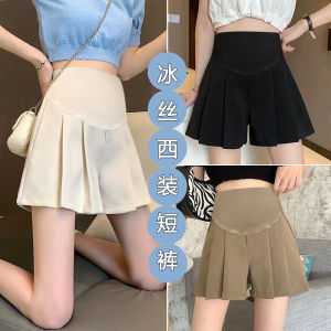Ice Silk Maternity Shorts Summer Outfit Thin Classic Style External Wearable Cotton Polyester Belly Support All Seasons Short Pants