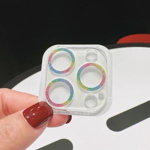LS | Bling Glitter Tempered Glass Lens Protection For iPhone 17 Pro 16 15 14 13 Pro Max Plus 13Mini 17Air Camera Protector Full Cover