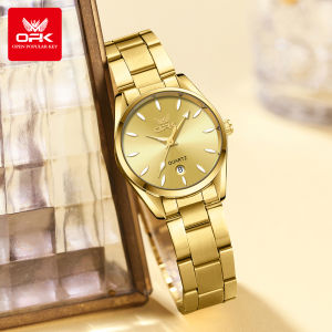 Đồng hồ Opk cho nữ chính hãng chống nước 2024 phong cách mới thanh lịch đơn giản thép không gỉ lịch đồng hồ Quartz dạ quang