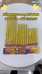 Bộ 6 nến phụt bánh sinh nhật nến phát sáng trang trí bánh Size 15/20/30cm nến tia lửa nến pháo bông tiệc sự kiện