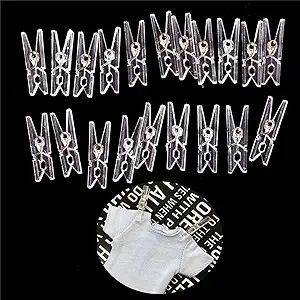 100PCS 35mm มินิพลาสติกใสฤดูใบไม้ผลิใสคลิปเสื้อผ้ากระดาษ Photo Peg Pin Clothespin หัตถกรรมคลิปตกแต่งบ้าน