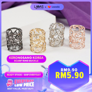 Scarf Ring Buckle Ring Tudung Kerongsang Korea Cincin Emas Korea Bangkok Gold Plated Brooch Silver Plated Muslimhah Hijab Fashion Jewellery | LIVAS Fashion