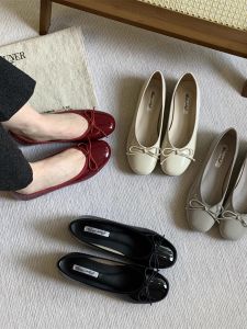 Ballet-style Flat Shoes with Bow Soft Bottom