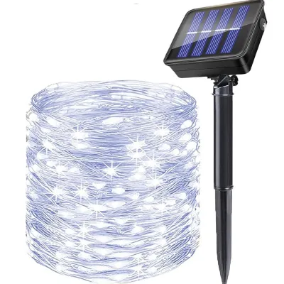 Christmas Garland Solar Outdoor String Lights LED Outdoor 8 Modes Chain Lights Decoration for Garden Patio Tree Terrace Parties