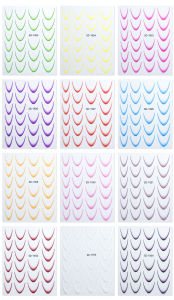 5pcs Gradient ภาษาฝรั่งเศสคํา Line สติกเกอร์เล็บสีขายร้อนออกแบบ Self-Adhesive เคล็ดลับเล็บคู่มือสําหรับ DIY ตกแต่งเครื่องมือลายฉลุ