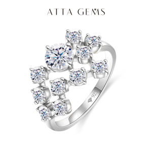 ATTAGEMS Moissanite Ring D Color 1.5ct Excellent Round Shape 5mm 925 18K Real Engagement Wedding Rings For Women Fine Jewelry