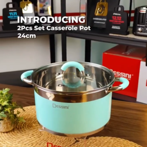🔥🍲 DESSINI ITALY ELS-B24 24CM Stainless Steel Casserole | 🧲 Induction Stock Pot | ✨ Non-Stick Cooking Pot | 🍳 Periuk & Kuali Wok Cookware | 🔥 Gas Electric Ceramic Compatible | 🇲🇾 Ready Stock Malaysia