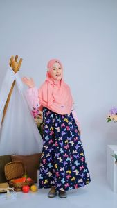 Raggakids Rg62 Gamis Anak Motif Kupu-Kupu Warna Navy