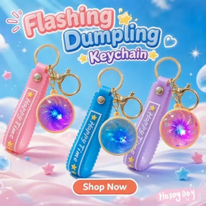 BUY 1 TAKE 2 Cute Flashing Light Dumpling Keychain Stress Relief Fidget Pendant Kawaii Bag Key Charm Gift Idea for Teens Children COD Pabitin sa Bag Regalo para sa Bata Babae
