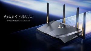 ASUS RT-BE88U Dual-band WiFi 7 AiMesh Extendable Performance Router - Coverage up to 3000 sq.ft* Dual 10G ports SFP+ Four 2.5G ports Four 1G ports 34G WAN/LAN capacity Subscription-free network security VPNs