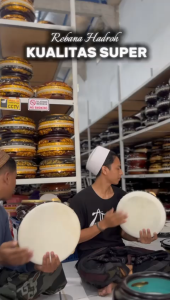 rebana 1 set isi 4 model jepara kualitas standrt kayu mangga hadroh terbangan rebana kompang jepara murah