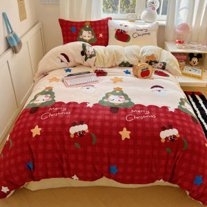 YAOKANG | Winter Milk Velvet Thickened Coral Fleece Bedding Set