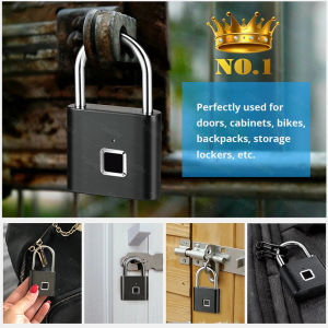 Fingerprint Lock USB Rechargeable Waterproof Keyless Anti Theft Travel Luggage Drawer Safety Office Lock Quick Unlock