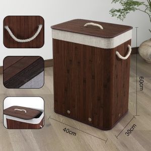 Bamboo Laundry Hamper Basket Eco-Friendly Storage Basket- Breathable Clothes & Toy Storage Organizer