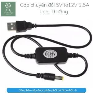 CP89 - Dây cáp chuyển đổi nguồn điện USB 5V sang DC 12V 15A 5.5x2.1mm cho bộ định tuyến modem WIFI