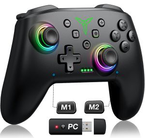 BEBONCOOL | BEBONCOOL TP28 Wireless Controller For Nintendo Switch OLED Console Pro Gamepad with 1000mAh Battery PC Wireless Receiver