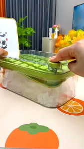 🫗ถาดทำน้ำแข็ง แบบใหม่🫗 ที่ทำน้ำแข็ง ถาดทำน้ำแข็ง 2 ชั้น ถาดน้ำแข็ง มีฝาปิด แม่พิมพ์ทำน้ำแข็ง 64 ช่อง 🫗