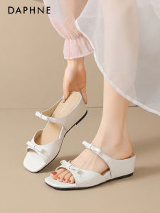 Daphne | Stylish & Comfort Slip-On Sandals Square Toe Bow Design