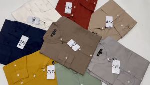 Kemeja Pria Kerah Sanhai Lengan Panjang Import Bahan Katun tuwil