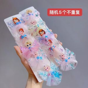 Sofia Anna Princess Tulle Skirt Hair Clip Baby Wrapped Cloth Clamp Acrylic Childrens Hair Accessories Frozen Jewelry