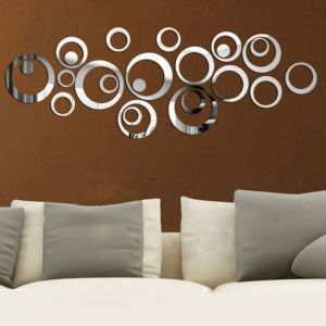 3D Ring Acrylic Stereo Mirror Wall Stickers Living Room Bedr