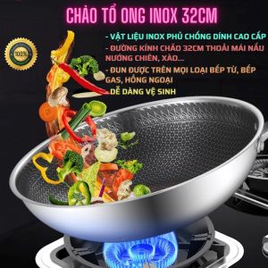 Chảo siêu chống dính sâu lòng có lưới tổ ong 32cm