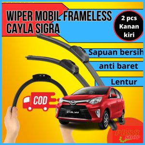 Promo Wiper Kaca Mobil Frameless Toyota Calya Daihatsu Sigra 1Set 2 Pcs