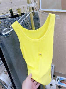 Solid Color round Neck Sports Vest Womens Summer Outdoor Sleeveless Suit Base Layer Inner Anti-Light Strap Top