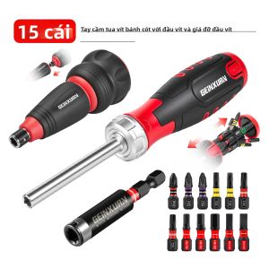 Bộ Tua Vít Geinxurn Ratchet 1/4 Inch Với Nhiều Đầu Vặn Giá Đỡ Mũi Vít Dụng Cụ Vặn Ốc Nhỏ Ổ Cắm Cờ Lê Mini - Bộ Dụng Cụ Tự Làm Bằng Thép