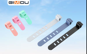 GIMIOU 10 cái máy cuộn dây cà vạt silicon Bộ Kẹp giữ dây cáp dòng dữ liệu Băng cố định quản lý Máy tính để bàn có thể tái sử dụng cho tai nghe Bàn Phím kèm Chuột dây âm thanh HDMI