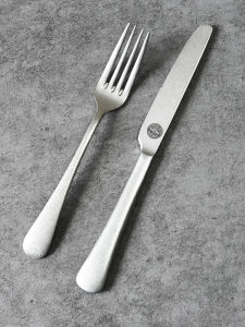 Aoyoshi Stainless Steel Spoon Coffee Stirring Knife Fork Fruit Dessert Fork Western Cutlery Vintage Green Elegant Design