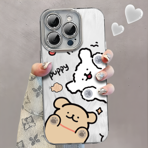 Couple Style Line Dog Pattern iPhone 16 pro Max 15 14 13 Huawei OnePlus iQOO Xiaomi Honor Redmi Vivo X200 Silicone Protective Case