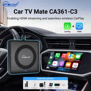 2025 OTTOCAST Car TV Mate C3 Multimedia Wireless CarPlay Adapter Video Converter for HDMI in for TV Fire Sticks Game Consoles