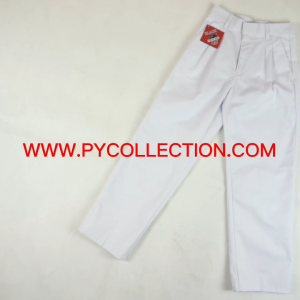 SELUAR PUTIH PANJANG COTTON SEKOLAH MENENGAH - BAJU SEKOLAH JENAMA BLACK CAT @ VINTER - BC023