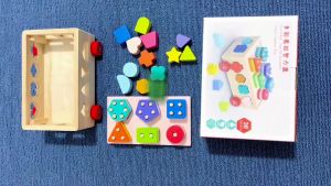 Montessori Shape Sorter Toy | Wooden Geometry Block Sorting Matching Cube | Colorful Learning Toy Toddlers 1-4 Years | Birthday Gift for Kids
