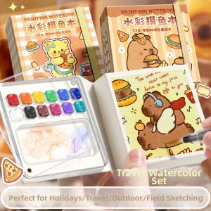 Mini Portable Watercolor Painting Set 12 Colors