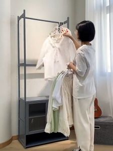Multi-functional Storage Coat Rack Metal Clothes Standing Hanger Open Wardrobe for Bedroom