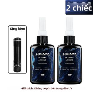 LOOLIFL | LOOLIFL 50g UV Nhựa Epoxy Keo Pha Lê Trong Suốt DIY Trang Sức Làm Nhanh Khô Cứng Đèn UV Phụ Kiện Cho Kính Kim Loại Nhựa