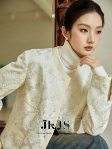 JK&JS | High-end New Chinese-style Floral Embroidered Womens Jacket Short