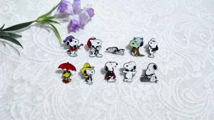 Bandai | Bộ 10 Ghim Cài Áo Men Hình Thú Dễ Thương Chủ Đề Chó Hoạt Hình - Cướp Biển Ma Cà Rồng Võ Karate - Huy Hiệu Cài Áo Kim Loại Trang Trí Ba Lô Mũ Quần Áo