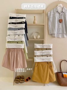 กระโปรงสั้นทรงเอเอวสูงผ้าฝ้ายสไตล์เกาหลีสำหรับผู้หญิง ฤดูใบไม้ผลิและฤดูร้อน กระโปรงสั้นป้องกันแสง กระโปรงสั้นผ้าฝ้ายแท้