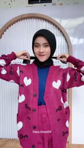 ONESET CARDIGAN VALENTINE SETELAN CELANA KULOT RAJUT WANITA
