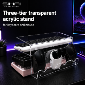 Keyboard Mouse Desktop Organizer Acrylic 3 Tier Stand Frame Shelf Lightweight Keyboard Storage Tool For Study Room Exhibition