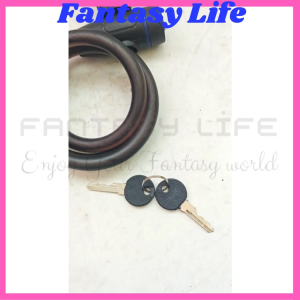 Fantasy Kunci gembok besar spiral gembok kunci pengaman plus dudukan sepeda