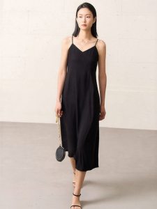 AMII | Summer Vacation Style V-Neck Strap Slim A-Line Dress