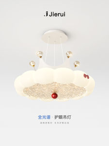 Childrens Room Pendant Light Crown Design Full Spectrum Eye Protection Bedroom Study Lamp Modern Simple Iron Art Lighting
