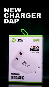 DAP D-AP10 Charger PD 38 Watt 3.0 A Dual Port USB dan Type C Fast Charging - Garansi 1 Tahun